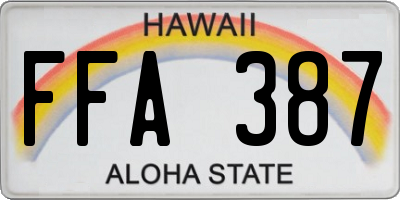 HI license plate FFA387