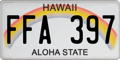 HI license plate FFA397