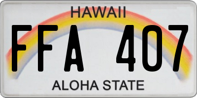 HI license plate FFA407