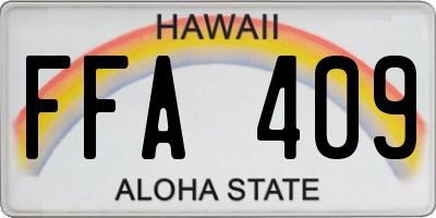 HI license plate FFA409