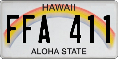 HI license plate FFA411