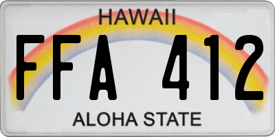 HI license plate FFA412