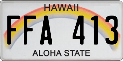 HI license plate FFA413