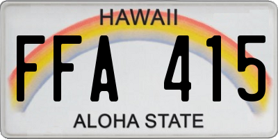 HI license plate FFA415