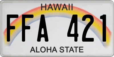 HI license plate FFA421
