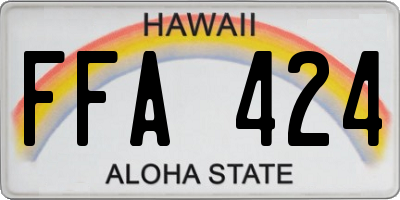 HI license plate FFA424