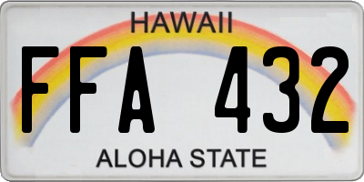 HI license plate FFA432