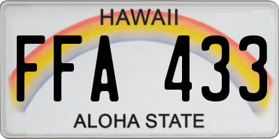 HI license plate FFA433