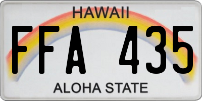 HI license plate FFA435