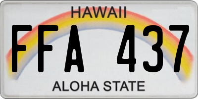 HI license plate FFA437