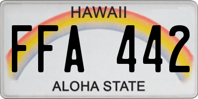 HI license plate FFA442