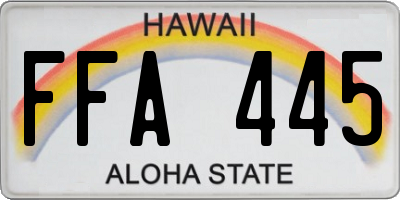 HI license plate FFA445