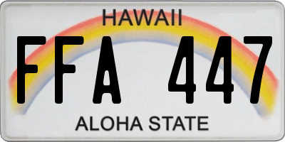 HI license plate FFA447