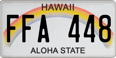 HI license plate FFA448