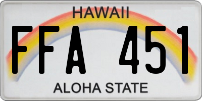 HI license plate FFA451