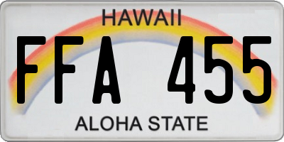 HI license plate FFA455