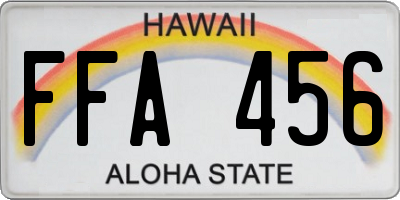 HI license plate FFA456
