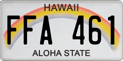 HI license plate FFA461