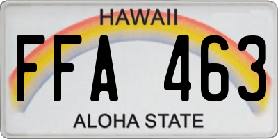 HI license plate FFA463