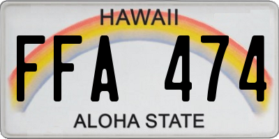 HI license plate FFA474