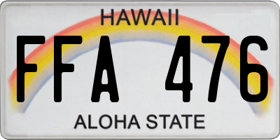 HI license plate FFA476