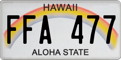 HI license plate FFA477