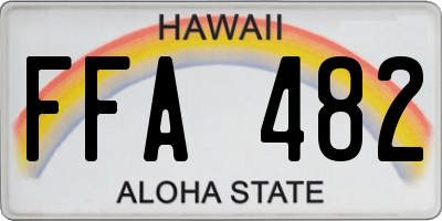 HI license plate FFA482