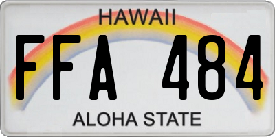 HI license plate FFA484