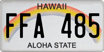 HI license plate FFA485