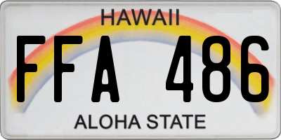 HI license plate FFA486
