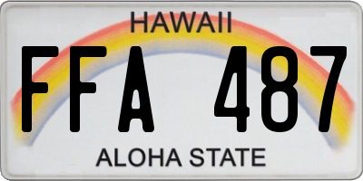 HI license plate FFA487