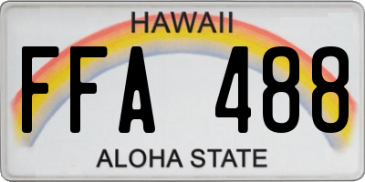 HI license plate FFA488