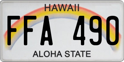 HI license plate FFA490
