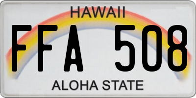 HI license plate FFA508