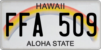 HI license plate FFA509