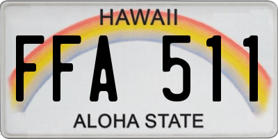 HI license plate FFA511