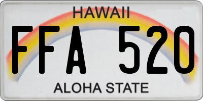 HI license plate FFA520