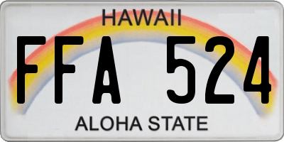 HI license plate FFA524