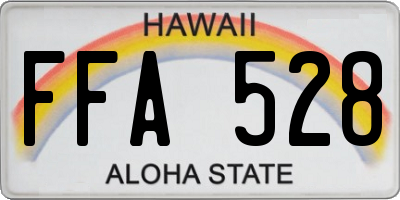 HI license plate FFA528
