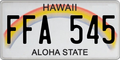 HI license plate FFA545