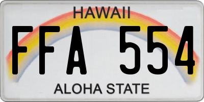 HI license plate FFA554