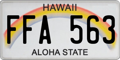 HI license plate FFA563