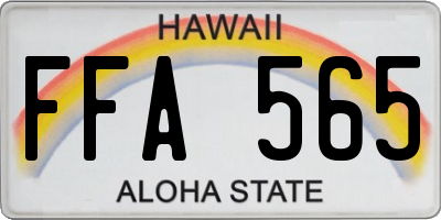 HI license plate FFA565