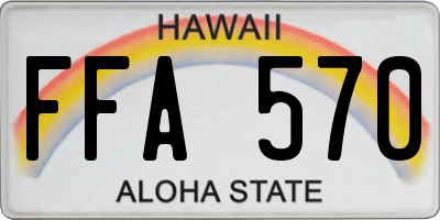 HI license plate FFA570