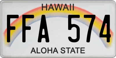 HI license plate FFA574