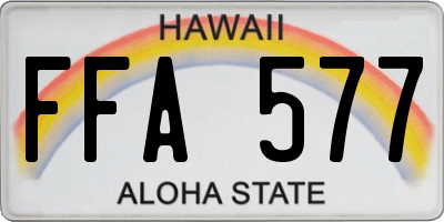 HI license plate FFA577