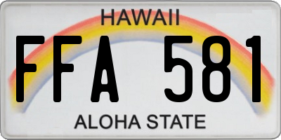 HI license plate FFA581