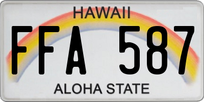 HI license plate FFA587