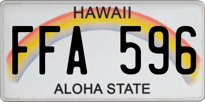 HI license plate FFA596