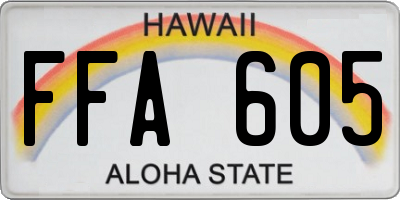 HI license plate FFA605